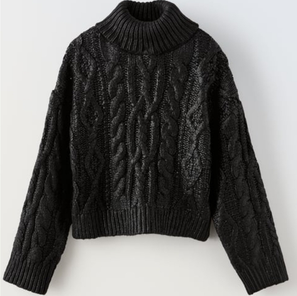 NWT ZARA GIRL METALLIC SWEATER - Picture 1 of 1